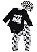 Newborn Baby Boy Jumpsuit Babysuit Romper+ Long Pants+Hat Outfit Summer Set (3-6 Months, Black)