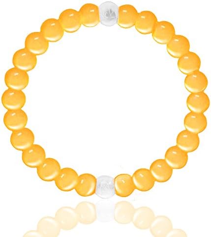 Zheye Perfect Transparent Stretch Beaded Combo Bangle Silicone Balance Bracelet (X-Large, Yellow)