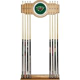NHL Minnesota Wild 2 piece Wood and Mirror Wall Cue Rack