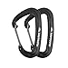 Sawtooth Premium Wiregate Aluminum Carabiners Set of Two (Black) Mini Biners. 5kN, 1,100 pound weight rating