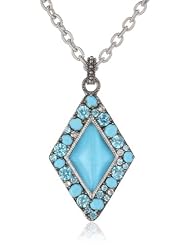 Judith Ripka "Downtown" Kite Shape Blue Pendant Necklace, 17"