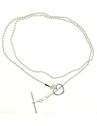 Sterling Silver Necklace with Heart Toggle Clasp 17"