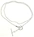 Sterling Silver Necklace with Heart Toggle Clasp 17