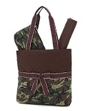 Belvah Quilted Camouflage 3pc Diaper Tote Bag - Choice of Colors (BR)