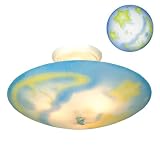 Lighting Fixtures item: Kidz Light - Kids 3 Light Ceiling Lighting Fixture - Moonshine - Silk Screened Glass - B1224