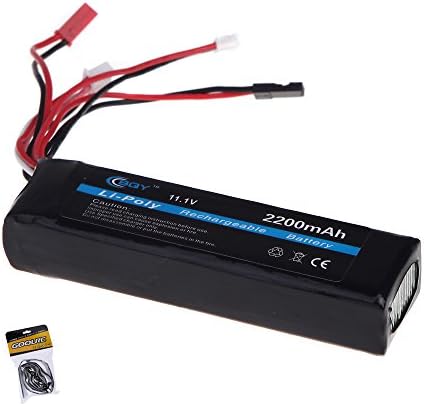 BQY Transmitter LiPo Battery 11.1V 2200mAh 3 connector with RC Battery Bandage for JR Futaba Walkera WFLY FS Transmitter Battery (Transmitter LiPo Battery 11.1v 2200mah)