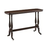 Entryway Console Sofa Table with Fluted Posts in Rustic Mahogany