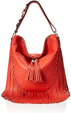 Dolce Vita Collection Large Leather Fringe Hobo, Spice, One Size