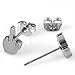 PiercingJ Silvery Stainless Steel Classic Middle Finger Cool Earrings Ear Stud Punk