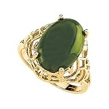 14K Yellow Gold Jade Ring