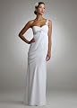 David's Bridal Chiffon Floral Embellished One Shoulder Side Drape Style 231M10050 from DB Studio