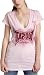 Tapout Junior's Vintage V Neck Tee,Pink,Medium
