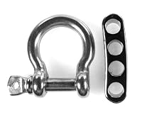 5 Stainless Steel Adjustable Bow Shaped Shackles, 1/5" (5mm) thick, with five 4-hole Adjusting Bar. Good for paracord bracelets. from Distributed by Perpetual Revolution
