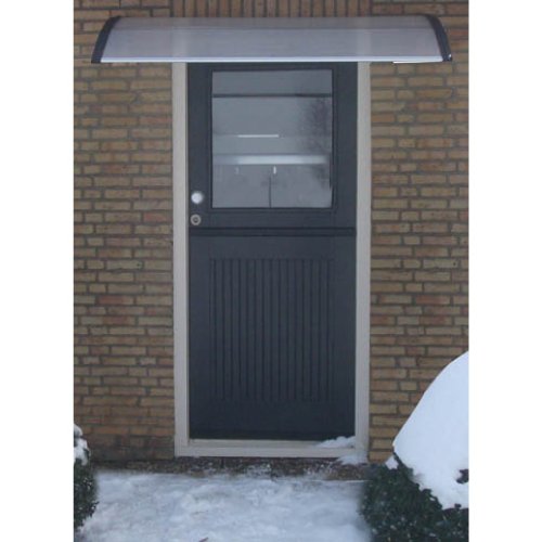 Auvent marquise pour porte d'entrée en polycarbonate PVC 150 x 100 cm résistant aux intempéries, deformation et choc