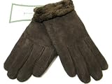 Isoner Ladies Microluxe Lined Suede Leather Gloves (LARGE, BROWN)