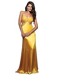 Sexy A-line Sweetheart Beaded Pleated Charmeuse/Satin Empire   Waistline Prom Dress 