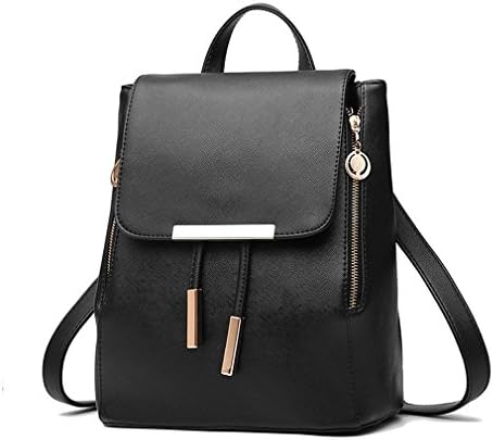 WQY Korean Tidal Fashion Leisure Backpack Schoolbag Travel Bag Ladies Bag Black
