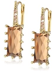 Betsey Johnson "Iconic Summer Metallics" Rectangle Gem Drop Earrings