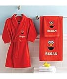 Personalized Elmo Hand Towel, Bath Towel And Robe