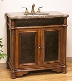 Stamped Metal Bathroom Vanity (Medium Brown) (36H x 38W x 20D)