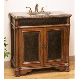 Upperclass Furniture P5513-03A Sink Chest- Under Mount White Ceramic Sink- 3Cm Emperado... by Upperclass Furniture