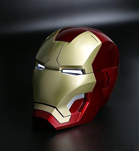 [Ring Control] 1:1 Full Scale Iron Man Wearable ABS Helmet Mark 42 Mark 43 MK42 MK43 Prop Replica Cosplay 1:1 Helmet with LED Light Best Gift for Boy Friend