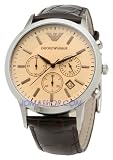 Emporio Armani Men's Chronograph Stainless Steel and Brown Leather Watch #AR2433