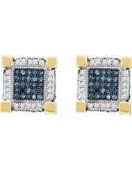 10KT Yellow Gold 0.76 CTW Diamond Micro Pave Earrings