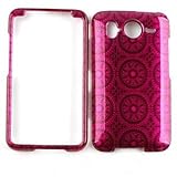 HTC Desire HD/Inspire Transparent Hot Pink Circular Patterns HARD PROTECTOR ....