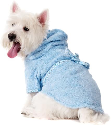 UrbanPup Plush & Fluffy Terry Bathrobe (X-Small - Dog Body Length: 8" / 20cm)