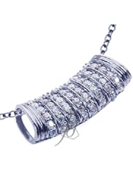 0.65 Ct Round Cut Diamond Pendant Pave 14K Gold CUT:VERY GOOD SI2-H With Chain