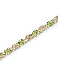 14kt Yellow Gold Oval Peridot and Diamond Bracelet