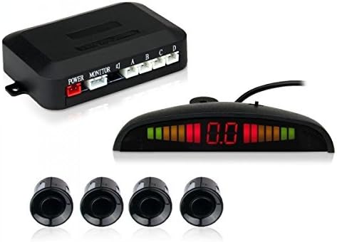 DIGITALTENG® LED Display Car Vehicle Reverse Backup Radar System with 4 Parking Sensors