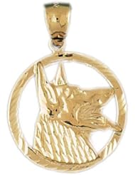 Dazzlers Solid 14k Gold German Shepherd Dog Head Charm Pendant Available in three colors from jewelsberry (weights: 3.4 grams only)