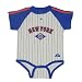 MLB New York Mets Baby / Infant One-Piece Bodysuit / Romper / Onesie with Embroidered Logo - Beige & Blue