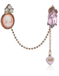 Betsey Johnson "Vintage Bows" Cameo and Rose 5-Stud Earrings Jewelry Set