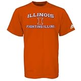adidas Illinois Fighting Illini Orange Slant Script T-shirt