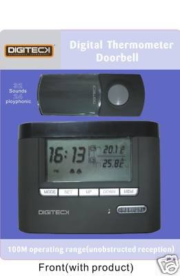 A7A-WIRELESS 32 MELODY DIGITAL THERMOMETER DOORBELL & CLOCK