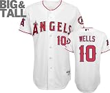 Vernon Wells Jersey: Big & Tall Majestic Home White Authentic Los Angeles Angels of Anaheim Jersey