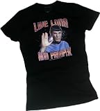 Mr. Spock "Live Long & Prosper" -- Star Trek Crop Sleeve Fitted Juniors T-Shirt