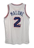 Moses Malone Philadelphia 76ers Autographed/Hand Signed White Throwback Jersey Inscribed ''83 Final