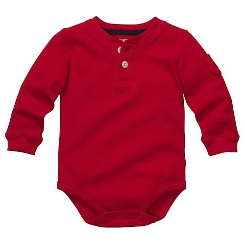 OshKosh BGosh Red Thermal Long Sleeve Bodysuit RED 18 Mo