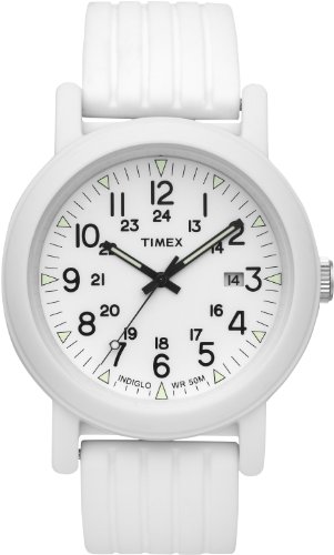 Timex Unisex-Armbanduhr Analog Silikon weiss T2N718AU Preisvergleich