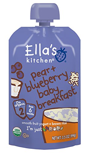Ella's Kitchen Pear + Blueberry Baby Breakfast, Stage 2, 3.5 oz