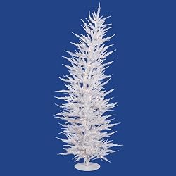 3' Pre-Lit Whimsical White Artificial Laser Christmas Tree - Clear Lights