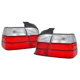 A Pair of Depo Red and Clear Lense Tail Lights - BMW 3-Series E36 4DR 1992-1999 by Depo