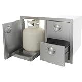 Portofino Series Double Drawer & Roll Out Propane Tank Storage Bin Combo