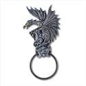 BLACK DRAGON FRONT DOOR KNOCKER WINGED MYTHICAL HOUSE