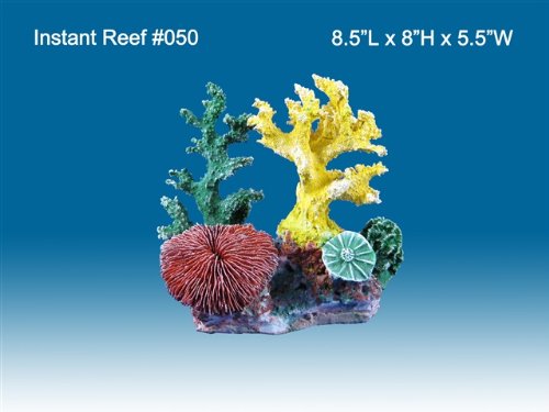 Instant Reef #050 Artificial Coral Reef Aquarium Decoration for Saltwater Fish, Marine Fish Only with Live Rock Aquarium, Coral Reef Tank, Freshwater Aquarium. Gorgeous Corals, Non-Toxic, Easy to Clean. Reef Aquarium at Saltwater Fish Only Tank costs