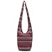 MIANZI Women Hand Fashion canvas Crossbody Bags Cotton Bohemian Animal Prints Hobo Bags (red)